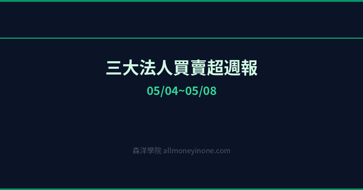 三大法人買賣超週報