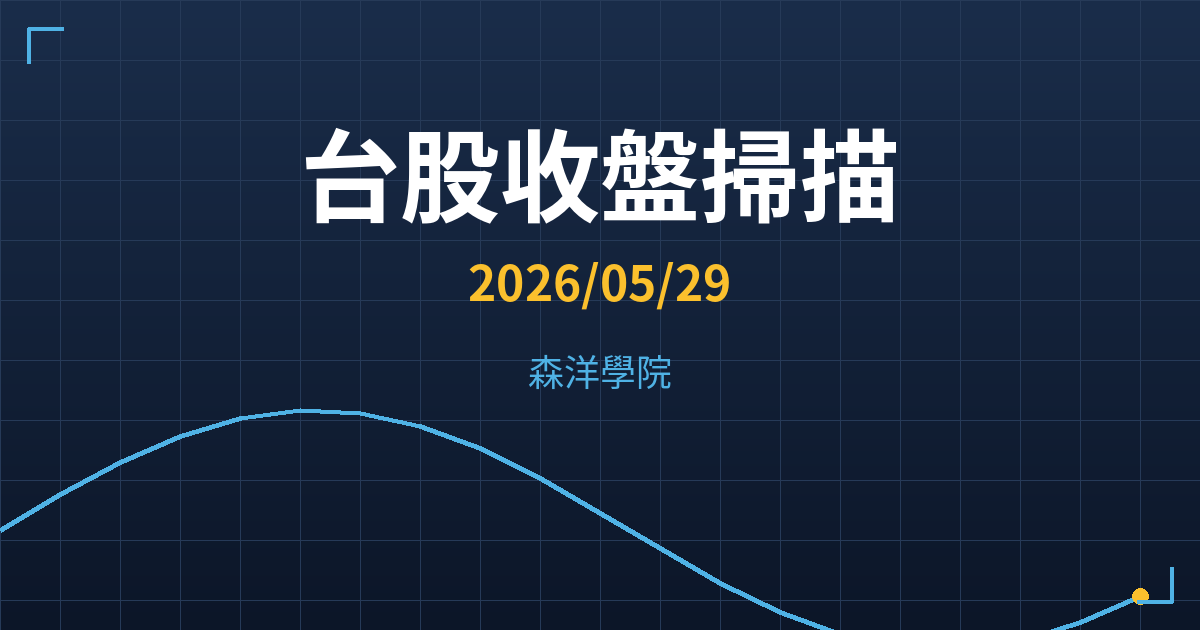 台股收盤掃描 2026/05/29 主力成本七階位階