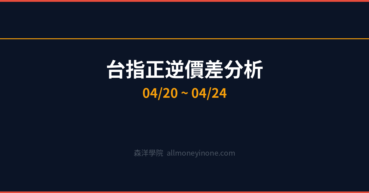台指正逆價差分析週報