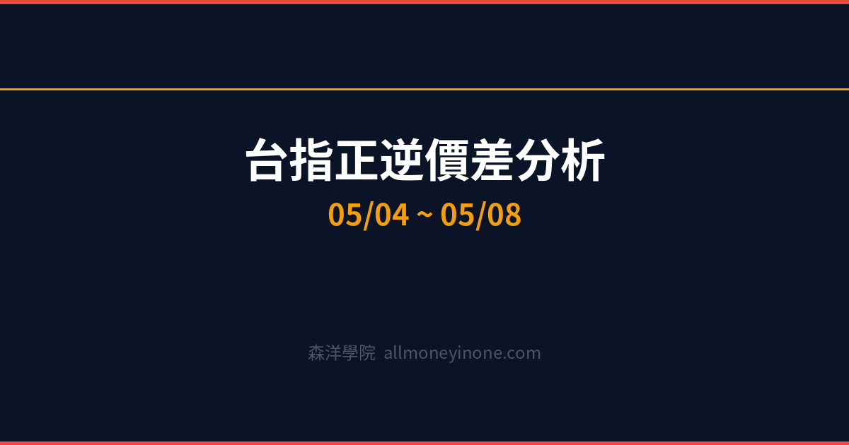 台指正逆價差分析週報