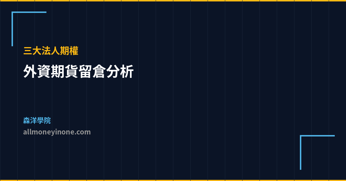 外資期貨留倉分析 三大法人期權