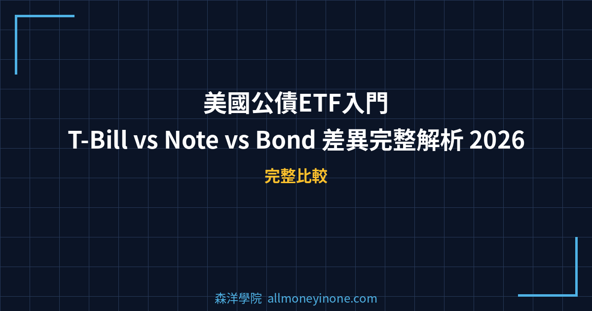 美國公債ETF入門｜T-Bill vs Note vs Bond 差異完整解析 2026 封面圖