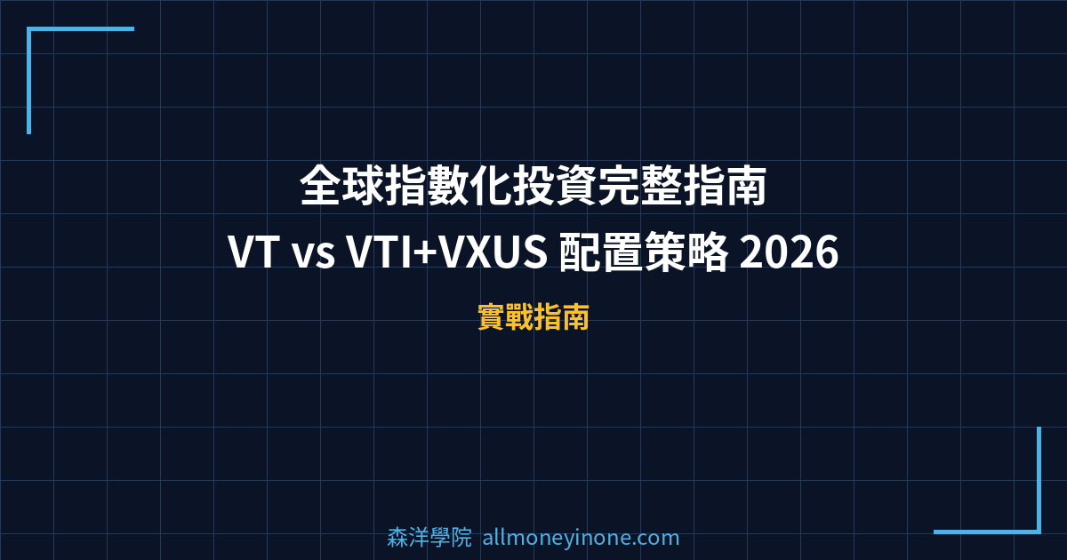 全球指數化投資完整指南｜VT vs VTI+VXUS 配置策略 2026 封面圖