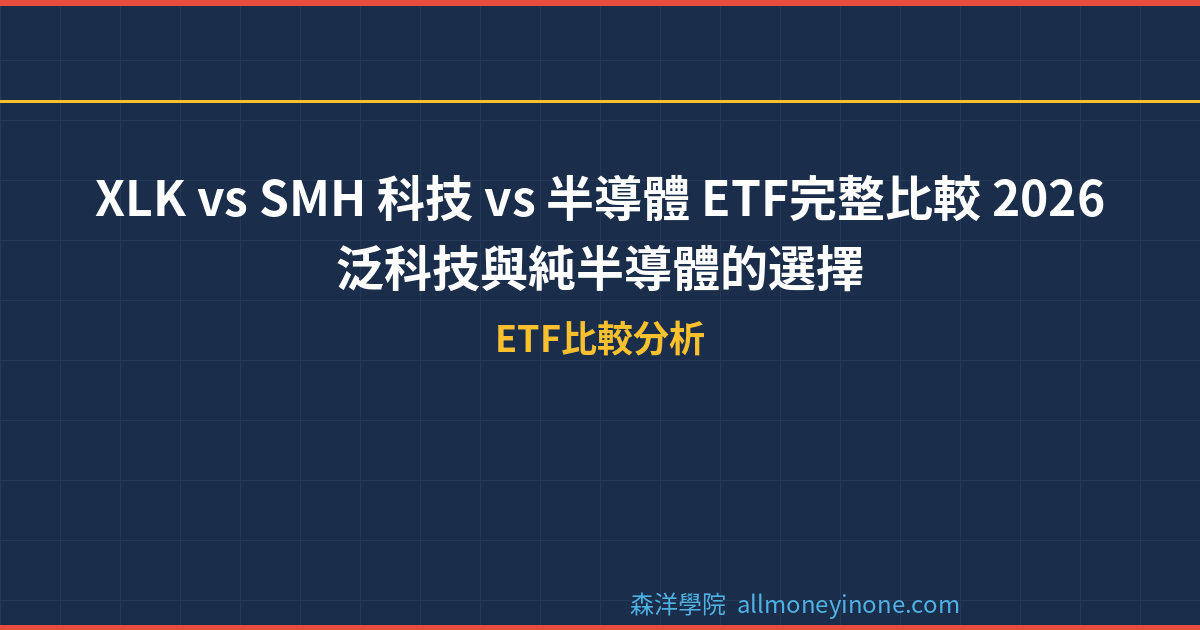 XLK vs SMH 科技 vs 半導體 ETF完整比較 2026 — 泛科技與純半導體的選擇 封面圖