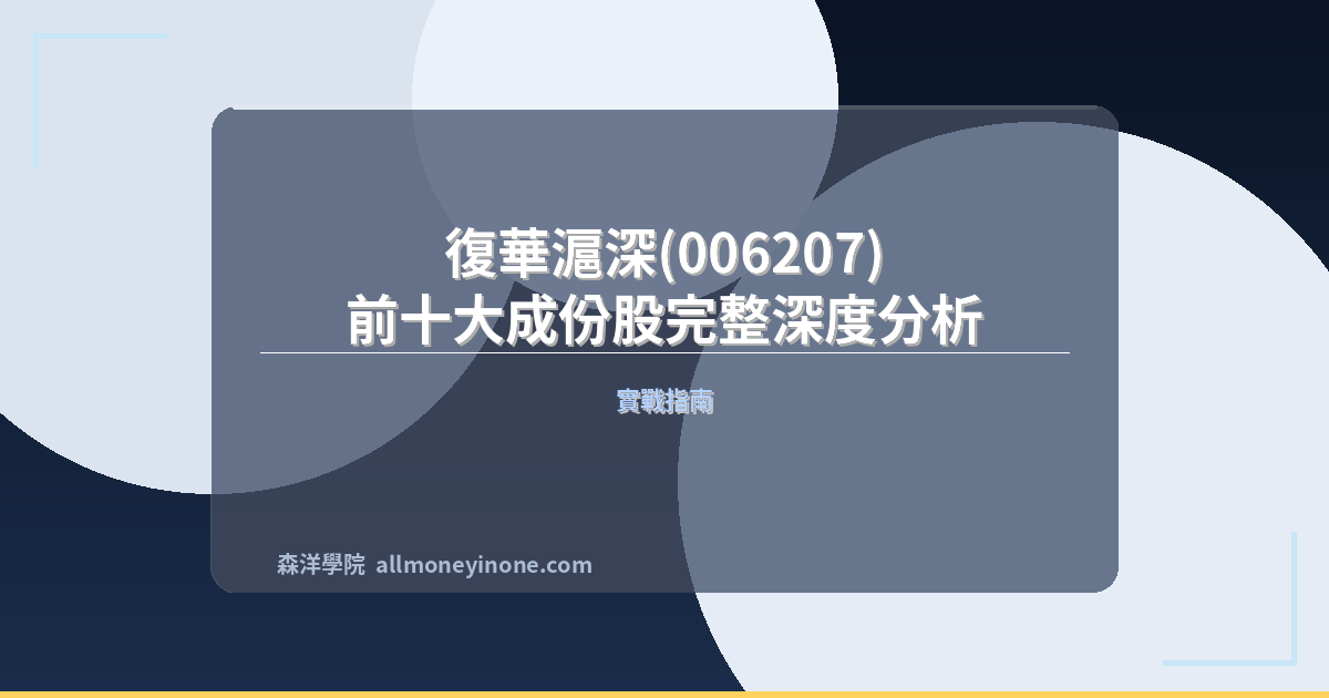 復華滬深(006207) 前十大成份股完整深度分析 封面圖