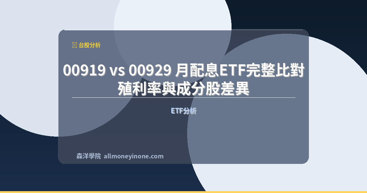 00919 vs 00929 monthly dividend etf