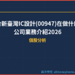 台新臺灣IC設計(00947)在做什麼？公司業務介紹2026