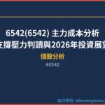6542(6542) 主力成本分析｜支撐壓力判讀與2026年投資展望