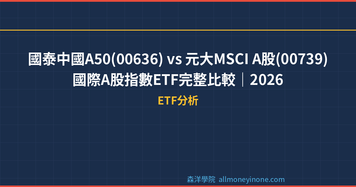 國泰中國A50(00636) vs 元大MSCI A股(00739) — 國際A股指數ETF完整比較｜2026 封面圖