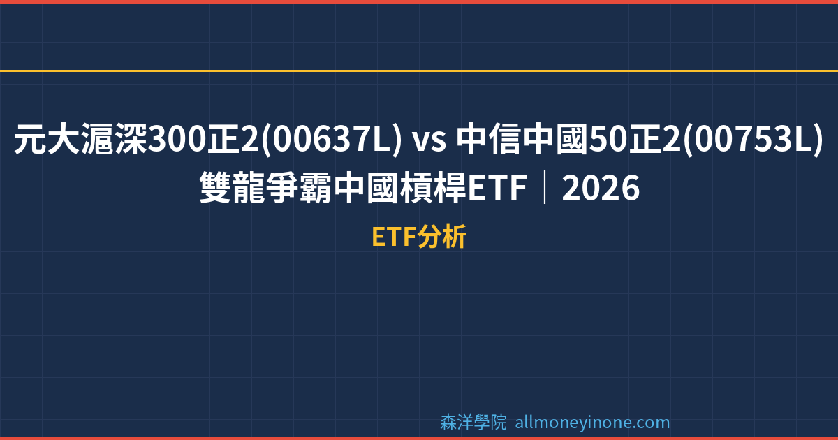 元大滬深300正2(00637L) vs 中信中國50正2(00753L) — 雙龍爭霸中國槓桿ETF｜2026 封面圖