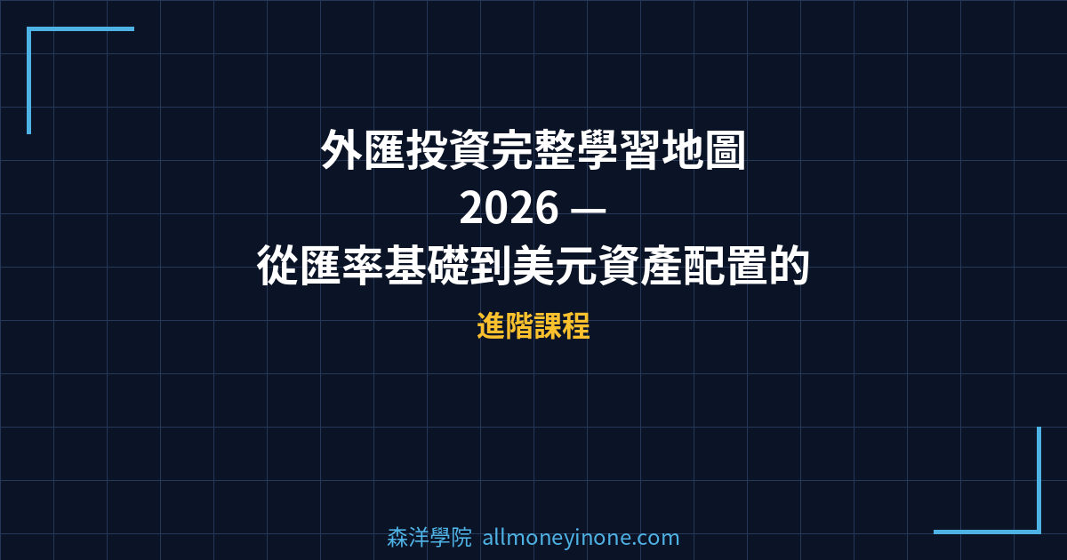 外匯投資完整學習地圖 2026 — 從匯率基礎到美元資產配置的4步驟投資路線圖 封面圖