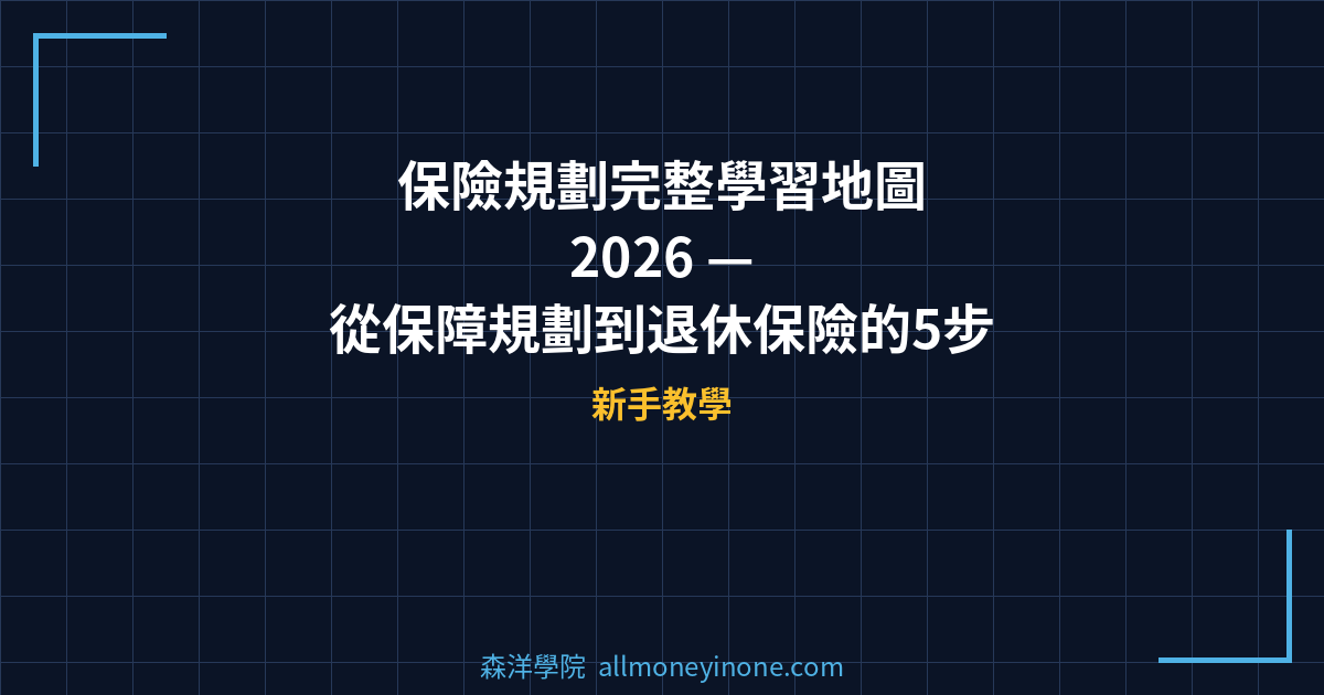 保險規劃完整學習地圖 2026 — 從保障規劃到退休保險的5步驟保險規劃路線圖 封面圖