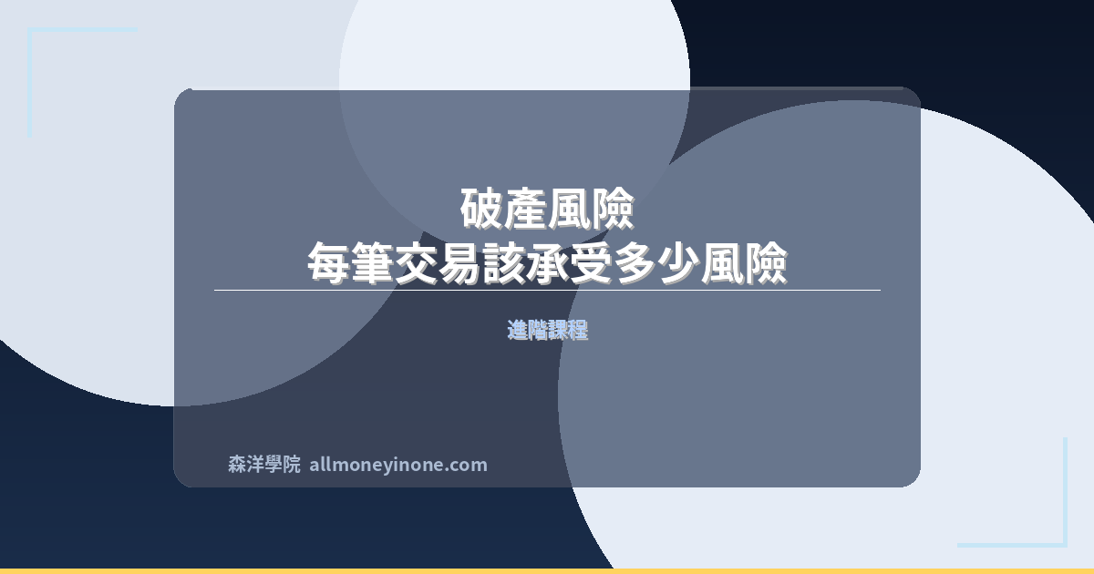 破產風險：每筆交易該承受多少風險 封面圖