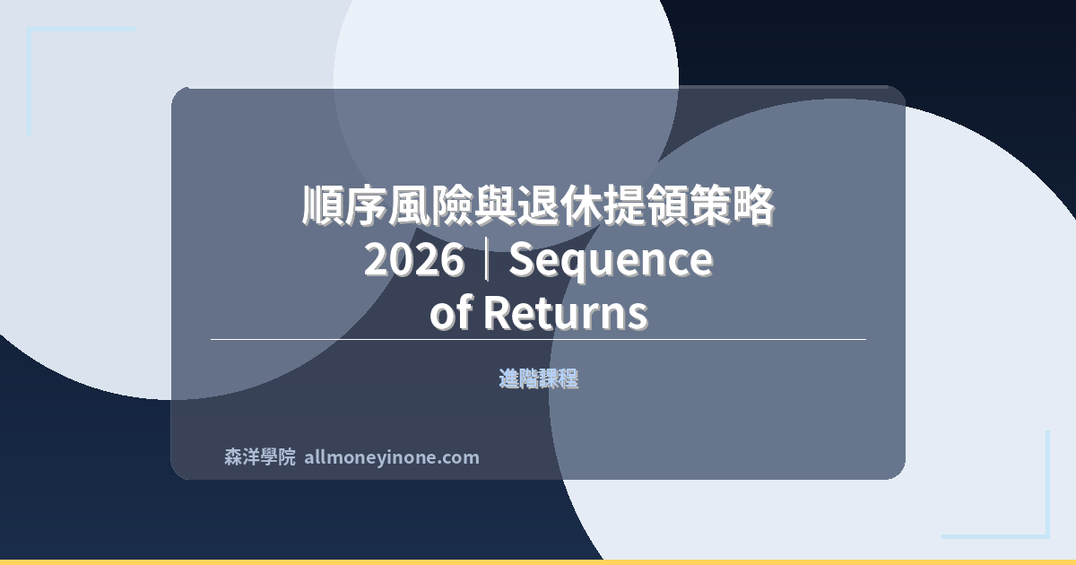 順序風險與退休提領策略 2026｜Sequence of Returns Risk 退休資產提取順序風險完整指南 封面圖