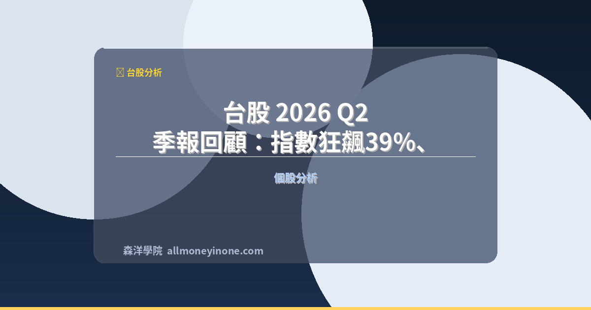 台股 2026 Q2 季報回顧：指數狂飆39%、類股輪動與下半年展望 封面圖