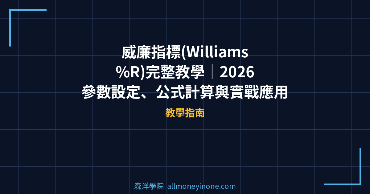 威廉指標(Williams %R)完整教學｜2026 參數設定、公式計算與實戰應用 封面圖